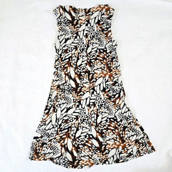 Veronica M. Women's Mini Dress Size Large Brown Black Sleeveless V-Neck Stretch - Picture 11 of 13